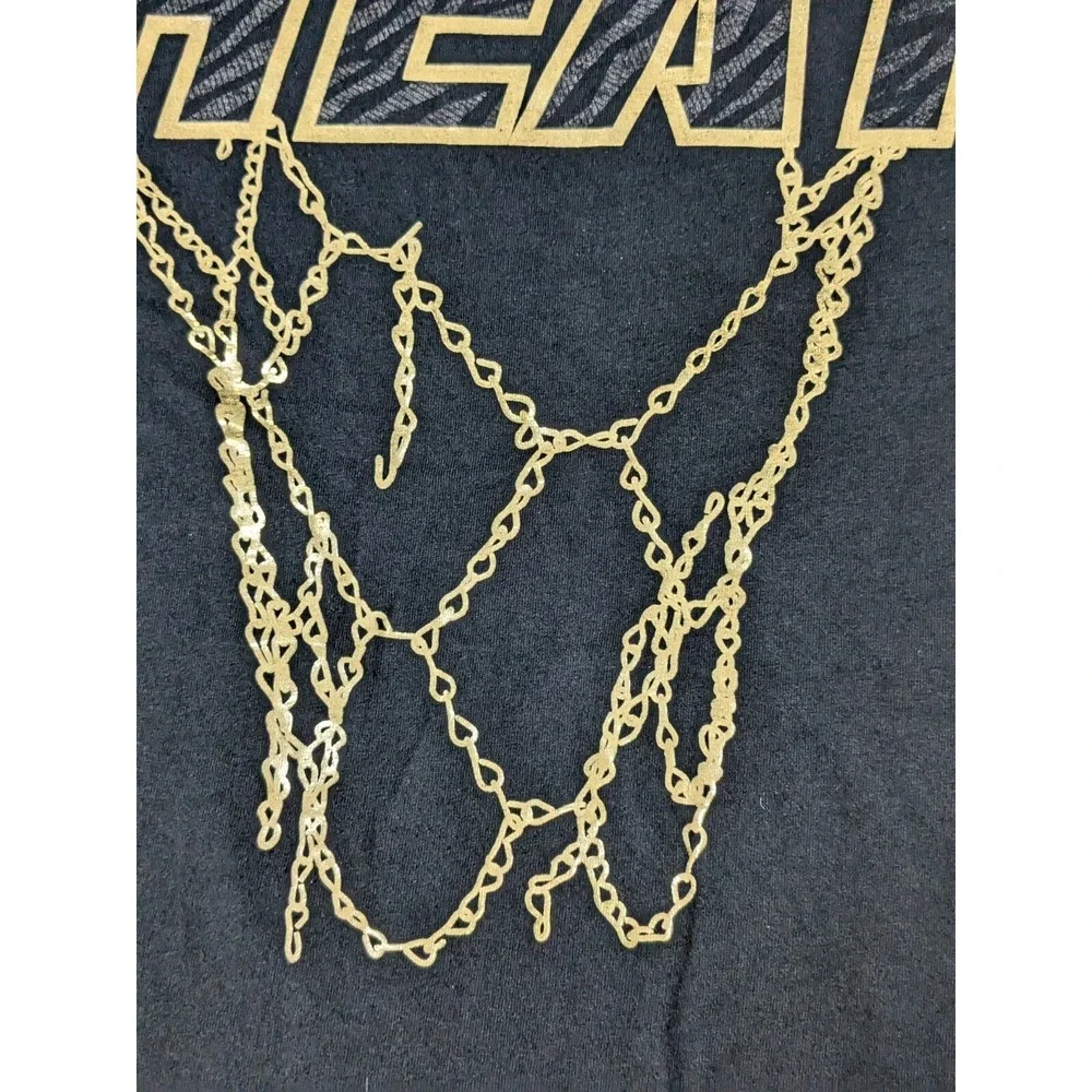 MIAMI‎ HEAT GOLDEN NET Men XL Black ADDISAS GO-TO TEE T-Shirt